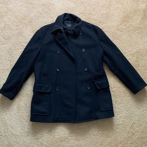 Express Mens Black Peacoat. Sz Large.